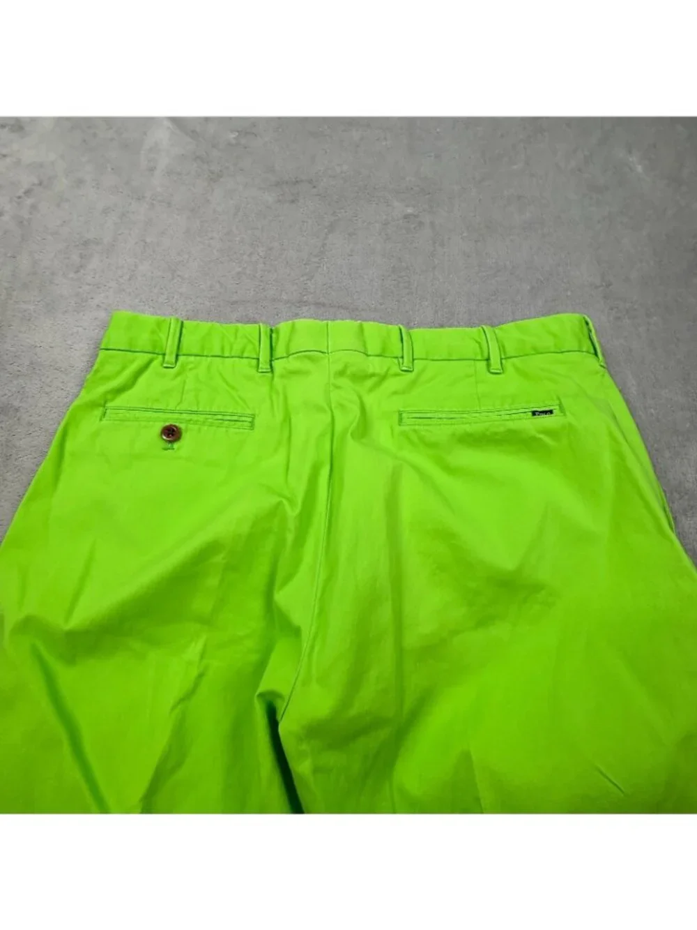 Men's Bright Green Straight-Leg Pants